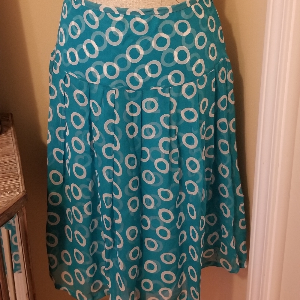 Fiori di Zucca silk aqua skirt size medium